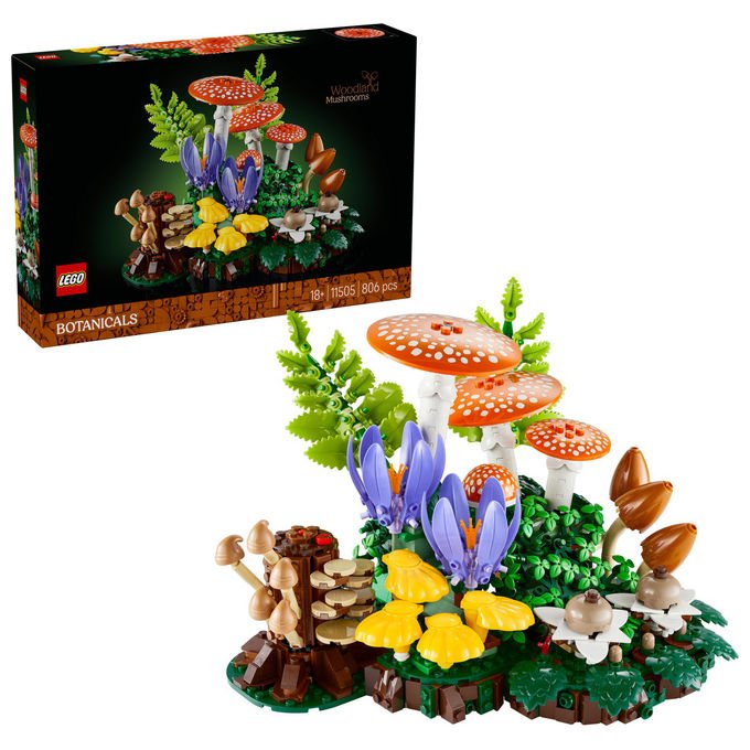 Lego 11505 Botanicals Funghi del Bosco Set da Costruzione per Adulti 806 pezzi Multicolore