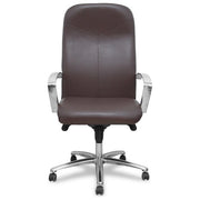 Piqueras Y Crespo 115DBSP463 Caudete Poltrona ufficio ergonomica ecopelle schienale alto braccioli fissi ruote 360° colore Marrone