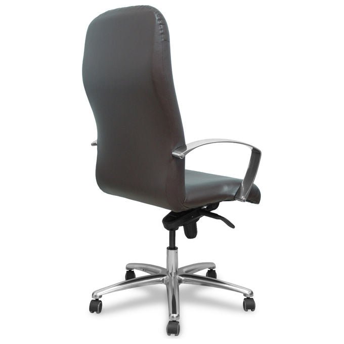 Piqueras Y Crespo 115DBSP463 Caudete Poltrona ufficio ergonomica ecopelle schienale alto braccioli fissi ruote 360° colore Marrone