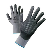 Neri 353098-10 Nitran Plus Guanti da Lavoro Filo Continuo Nylon Elastan Nitrile Schiumato Taglia 10 confezione 12 pezzi colore Grigio Nero