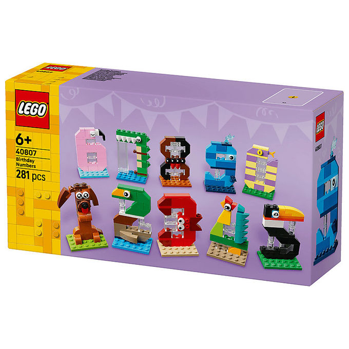 Lego 40807 Iconic Set Costruzioni Numeri del Compleanno 281 Pezzi 10 Animali da 6 anni