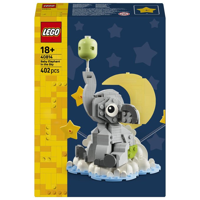 Lego 40814 Iconic Set da Costruzione Baby Elefantino tra le Stelle 402 pezzi Regalo Neogenitori colore Multicolore