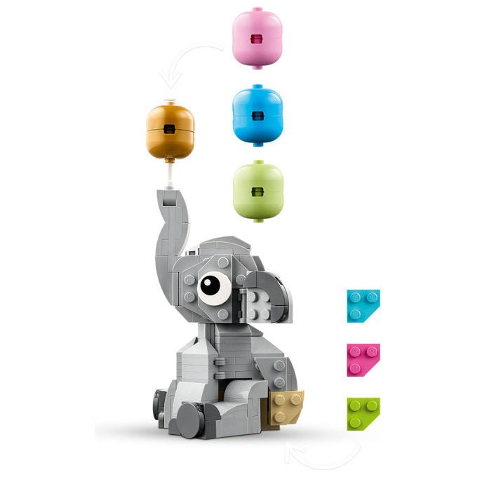 Lego 40814 Iconic Set da Costruzione Baby Elefantino tra le Stelle 402 pezzi Regalo Neogenitori colore Multicolore