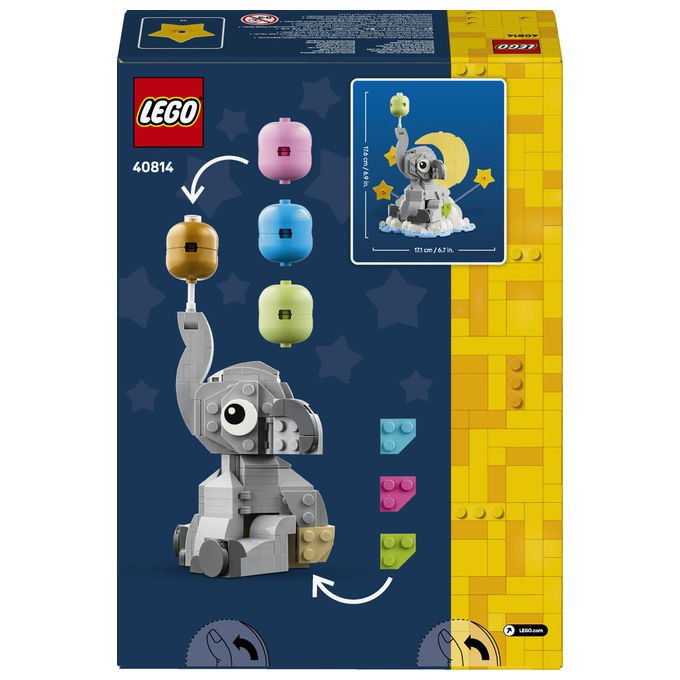 Lego 40814 Iconic Set da Costruzione Baby Elefantino tra le Stelle 402 pezzi Regalo Neogenitori colore Multicolore