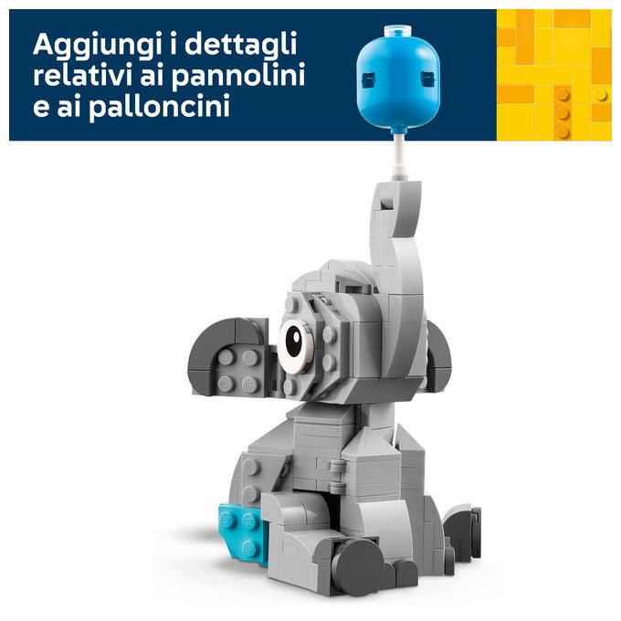 Lego 40814 Iconic Set da Costruzione Baby Elefantino tra le Stelle 402 pezzi Regalo Neogenitori colore Multicolore