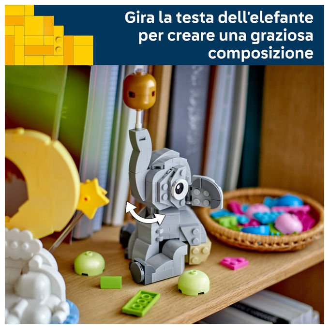 Lego 40814 Iconic Set da Costruzione Baby Elefantino tra le Stelle 402 pezzi Regalo Neogenitori colore Multicolore