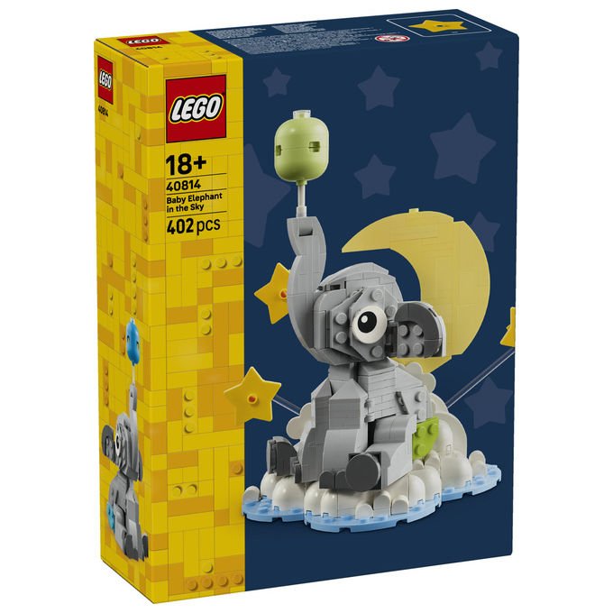 Lego 40814 Iconic Set da Costruzione Baby Elefantino tra le Stelle 402 pezzi Regalo Neogenitori colore Multicolore