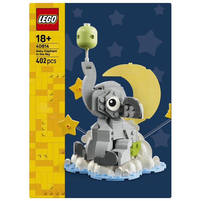 Lego 40814 Iconic Set da Costruzione Baby Elefantino tra le Stelle 402 pezzi Regalo Neogenitori colore Multicolore
