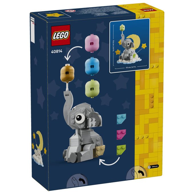 Lego 40814 Iconic Set da Costruzione Baby Elefantino tra le Stelle 402 pezzi Regalo Neogenitori colore Multicolore