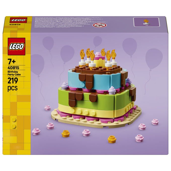 Lego 40815 Iconic Set da Costruzione Torta della Festa di Compleanno 219 Pezzi 7+ anni colore Multicolore