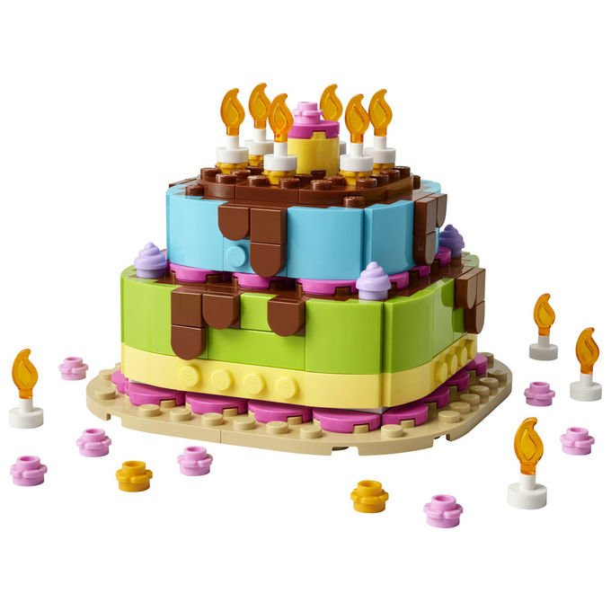 Lego 40815 Iconic Set da Costruzione Torta della Festa di Compleanno 219 Pezzi 7+ anni colore Multicolore