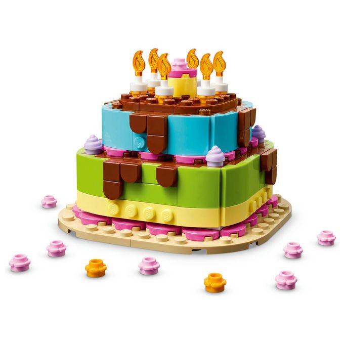 Lego 40815 Iconic Set da Costruzione Torta della Festa di Compleanno 219 Pezzi 7+ anni colore Multicolore