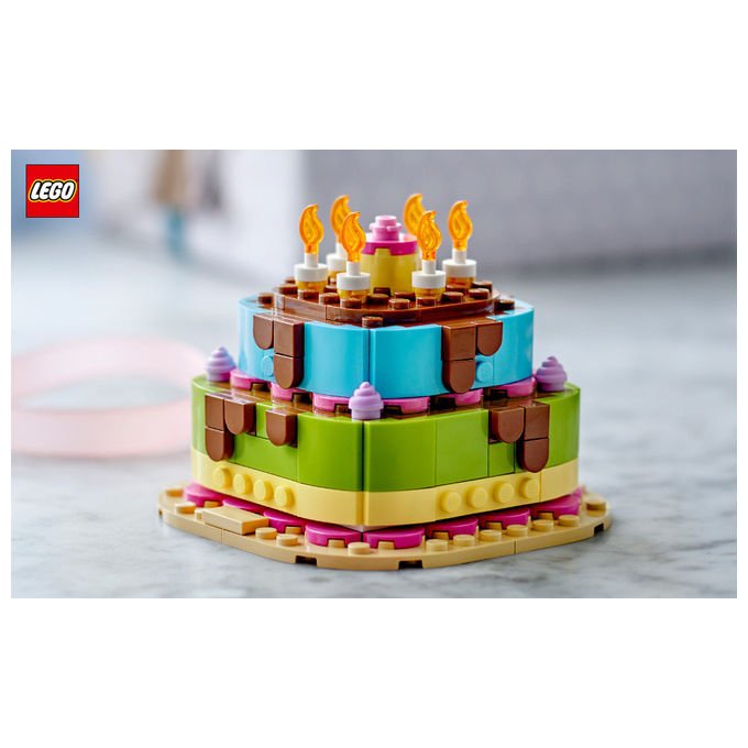 Lego 40815 Iconic Set da Costruzione Torta della Festa di Compleanno 219 Pezzi 7+ anni colore Multicolore