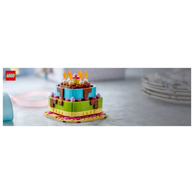Lego 40815 Iconic Set da Costruzione Torta della Festa di Compleanno 219 Pezzi 7+ anni colore Multicolore