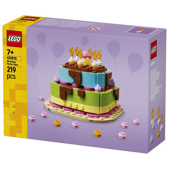 Lego 40815 Iconic Set da Costruzione Torta della Festa di Compleanno 219 Pezzi 7+ anni colore Multicolore