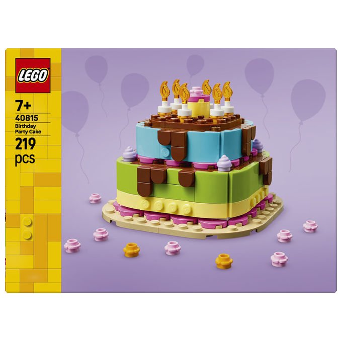 Lego 40815 Iconic Set da Costruzione Torta della Festa di Compleanno 219 Pezzi 7+ anni colore Multicolore