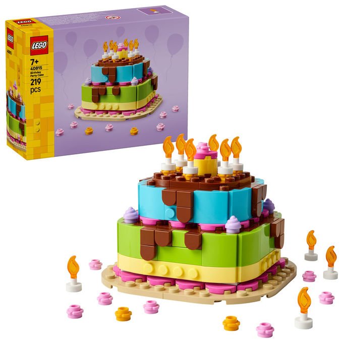Lego 40815 Iconic Set da Costruzione Torta della Festa di Compleanno 219 Pezzi 7+ anni colore Multicolore