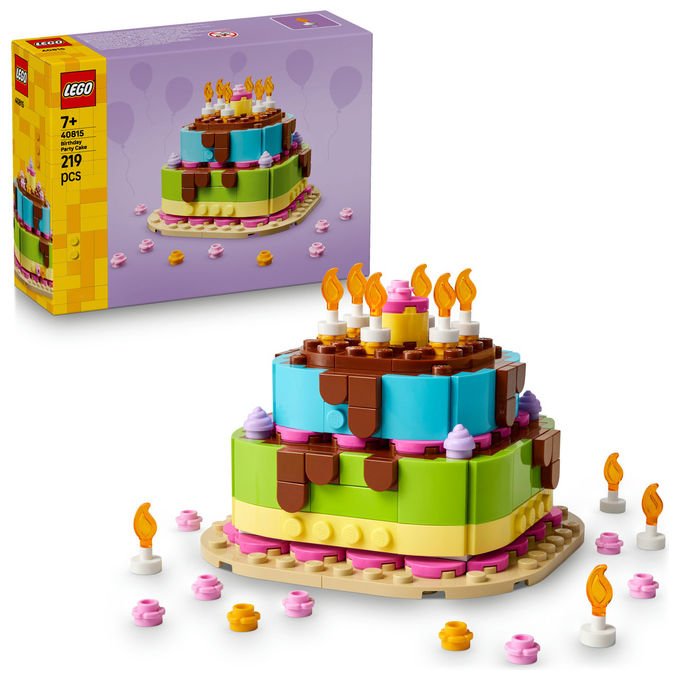 Lego 40815 Iconic Set da Costruzione Torta della Festa di Compleanno 219 Pezzi 7+ anni colore Multicolore