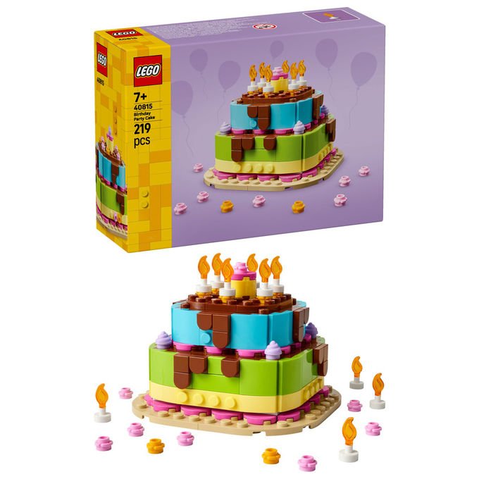 Lego 40815 Iconic Set da Costruzione Torta della Festa di Compleanno 219 Pezzi 7+ anni colore Multicolore