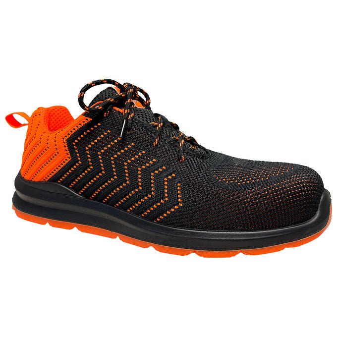 Neri Safety WAVE Scarpe di Sicurezza S1P SRC Flyknit Mesh Puntale Composito Taglia 37 colore Nero Arancione