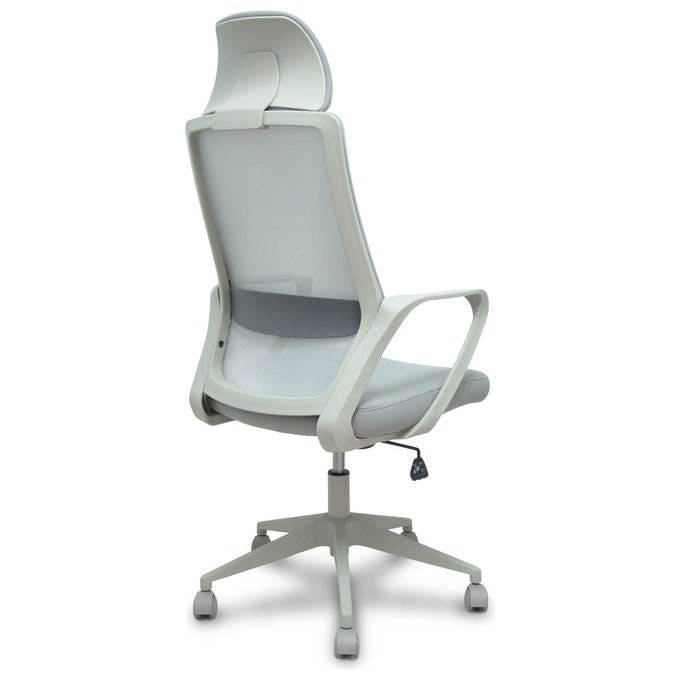 Piqueras y Crespo PRO534 FORÖL Sedia Operativa Ergonomica Schienale a Rete Poggiatesta Regolabile Supporto Lombare 120 Kg colore Grigio
