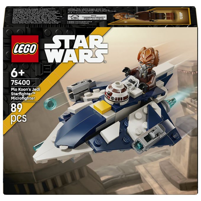 Lego 75400 Star Wars Microfighter Jedi Starfighter di Plo Koon Set da costruzione 89 pezzi con Minifigure colore Multicolore