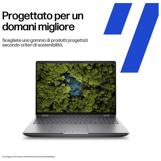HP 98L57ET ZBook Fury G1i Workstation Mobile 16 pollici Intel Core Ultra 9 285HX 64GB DDR5 2TB SSD NVIDIA RTX PRO 4000 Wien 11 pro colore Argento