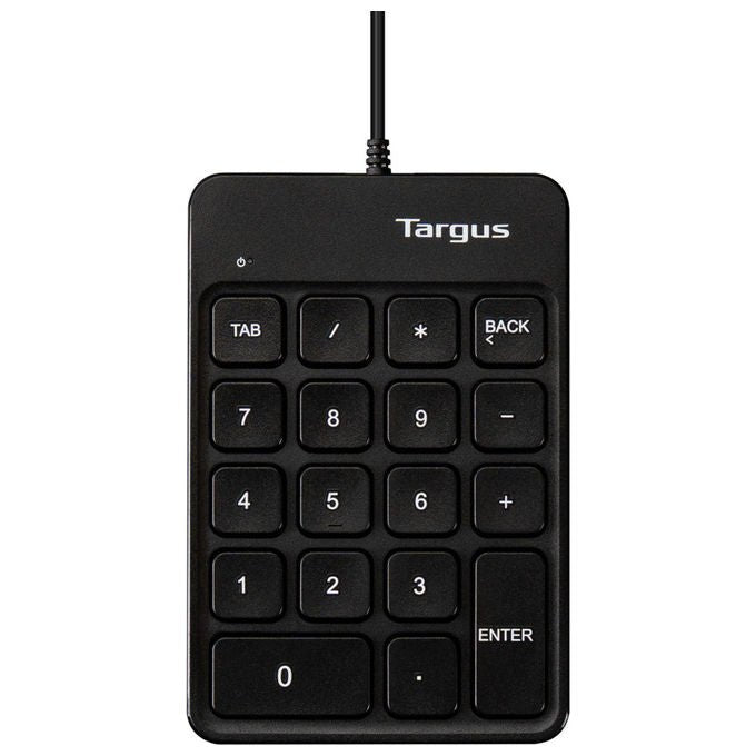 Targus AKP13GL Tastierino Numerico USB 18 tasti Plug and Play cavo 1,5 m compatibile Windows macOS Chrome OS colore Nero