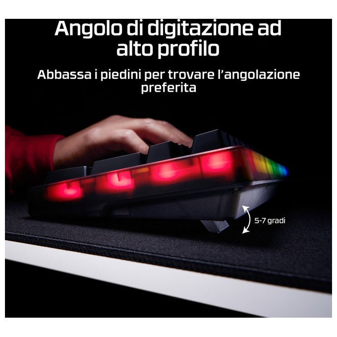 HyperX B4QS4AA Origins 2 1800 Tastiera Gaming Meccanica Switch Red USB-C Polling 8000 Hz RGB colore Nero
