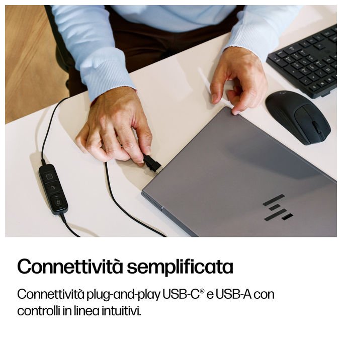 HP Poly C01B2AA Mission 415 Cuffie Monoaurali USB-C Microfono Noise Cancelling Cavo 2 m colore Nero