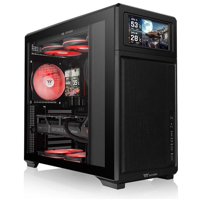 Thermaltake CA-11M-00M6WN-00 TR300 TG Case Mid Tower ATX Micro-ATX Mini-ITX Vetro Temperato 3mm USB 3.2 Gen 2 Type-C 8 Ventole 120mm AIO 360mm colore Bianco
