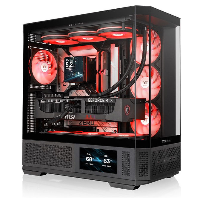 Thermaltake CA-11N-00M1WN-00 View 370 TG ARGB Case PC Midi Tower ATX Vetro Temperato USB 3.2 Gen 2 Type-C colore Nero