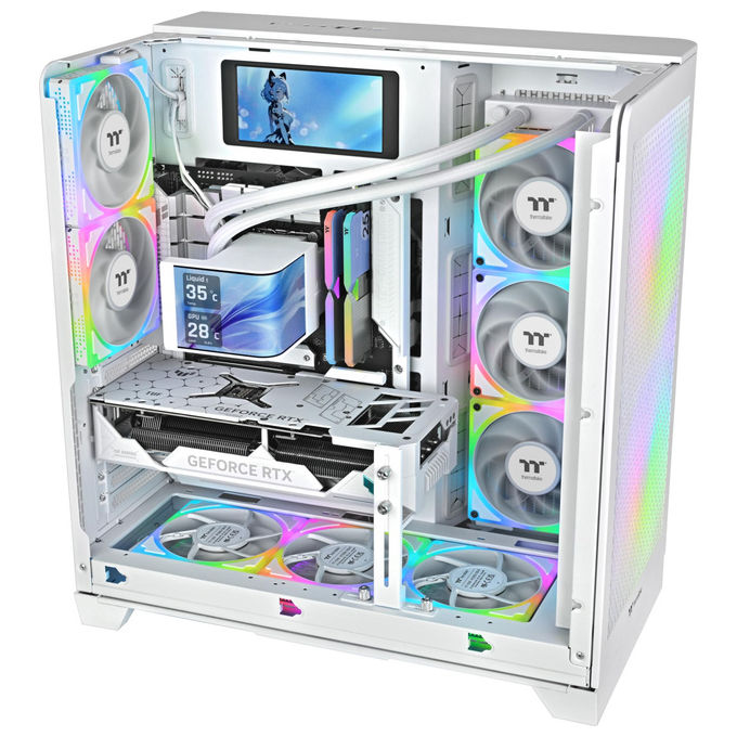 Thermaltake CL-W454-PL12SW-A MAGCurve 360 Ultra Raffreddamento a Liquido AIO ARGB 3x120mm Display AMOLED 6.67'' 365W TDP colore Bianco