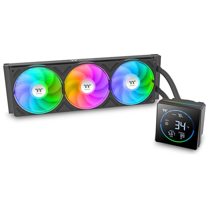 Thermaltake CL-W470-PL12SW-A TH360-S V3 Dissipatore AIO Liquido 360mm ARGB Sync 3 Ventole 500 2500 rpm 37,8 dB colore Nero