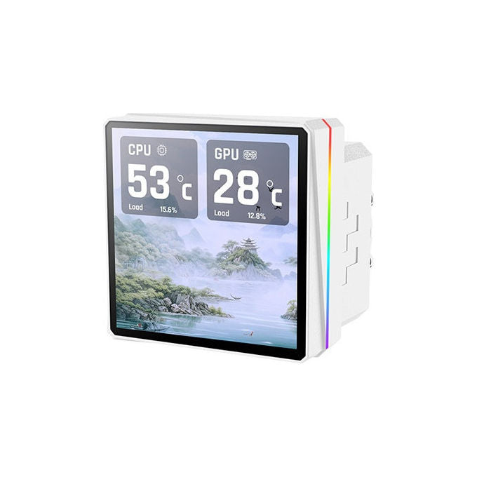 Thermaltake CL-W476-PL12SW-A TH360 V3 Ultra ARGB Dissipatore a Liquido AIO 360mm Display LCD 3.95'' 3x120mm ARGB AM5 AM4 LGA1851 colore Bianco