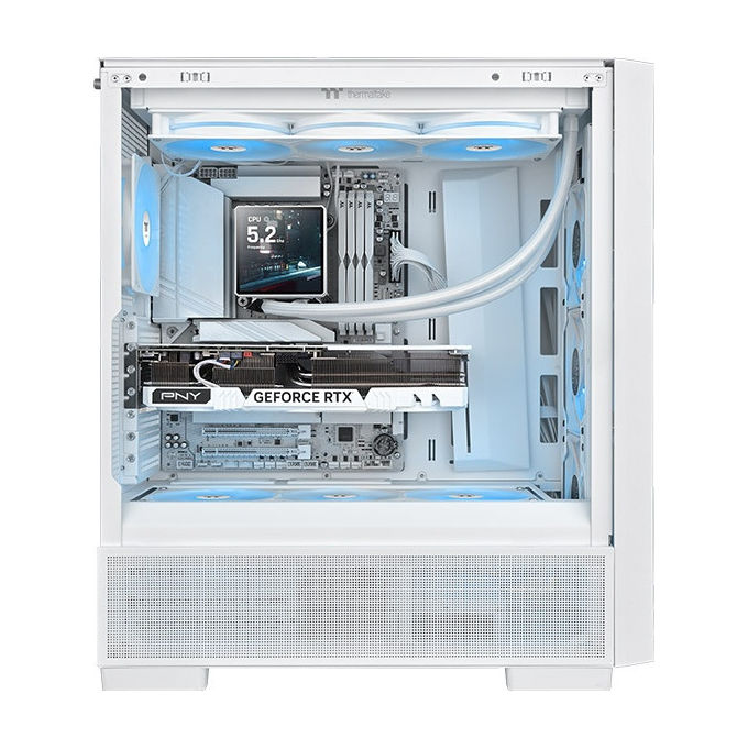 Thermaltake CL-W476-PL12SW-A TH360 V3 Ultra ARGB Dissipatore a Liquido AIO 360mm Display LCD 3.95'' 3x120mm ARGB AM5 AM4 LGA1851 colore Bianco