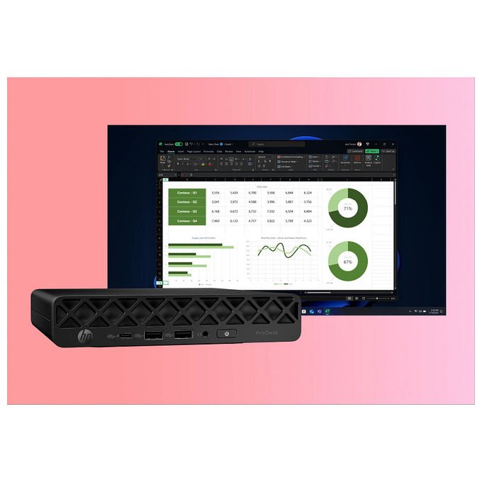 HP D5BM5ET ProDesk 4 Mini G1i Mini PC Intel Core Ultra 5 235T 16 GB RAM DDR5 1 TB SSD NVMe M.2 Wi-Fi 6E Windows 11 Pro colore Nero