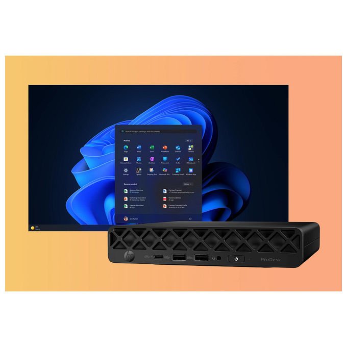 HP D5BM5ET ProDesk 4 Mini G1i Mini PC Intel Core Ultra 5 235T 16 GB RAM DDR5 1 TB SSD NVMe M.2 Wi-Fi 6E Windows 11 Pro colore Nero