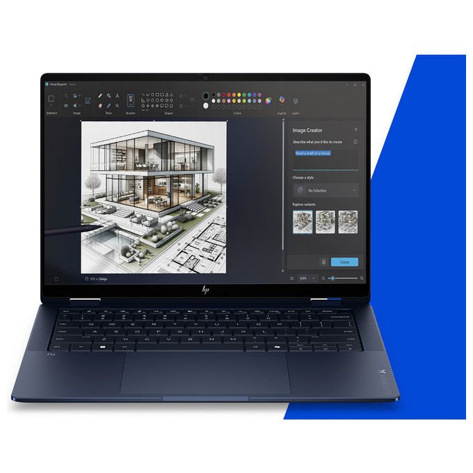 HP D87WZAT EliteBook X Flip G2i Notebook 2 in 1 14'' Intel Core Ultra 5 325 16 GB 512 GB SSD Wi-Fi 7 Windows 11 Pro colore Blu
