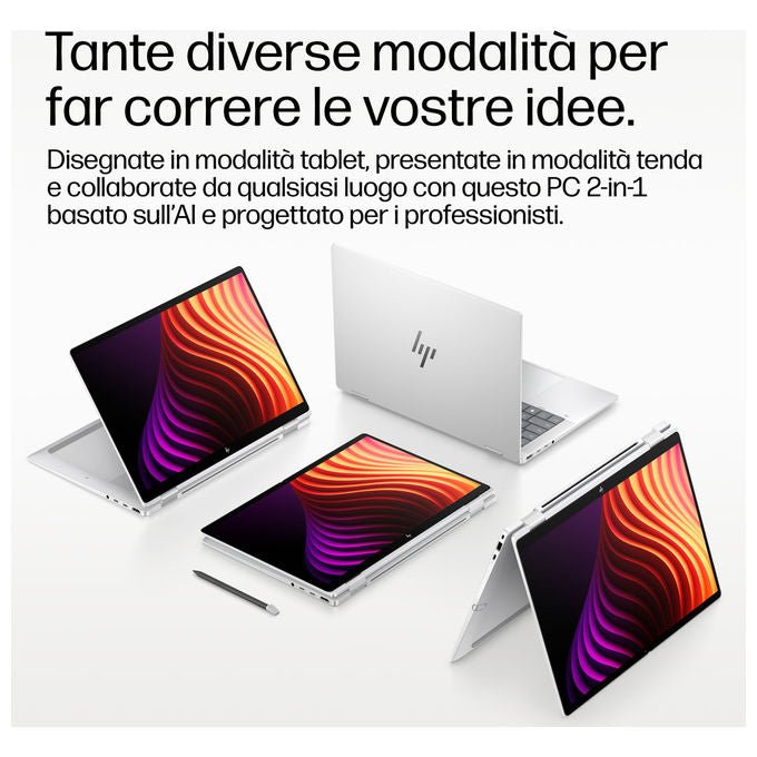 HP D87ZSAT EliteBook X Flip G2i Notebook 2 in 1 14'' Intel Core Ultra 5 325 16 GB RAM 512 GB SSD NVMe Wi-Fi 7 Windows 11 Pro colore Argento