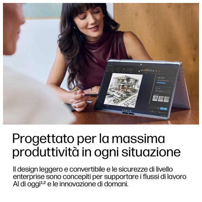 HP D87ZSAT EliteBook X Flip G2i Notebook 2 in 1 14'' Intel Core Ultra 5 325 16 GB RAM 512 GB SSD NVMe Wi-Fi 7 Windows 11 Pro colore Argento