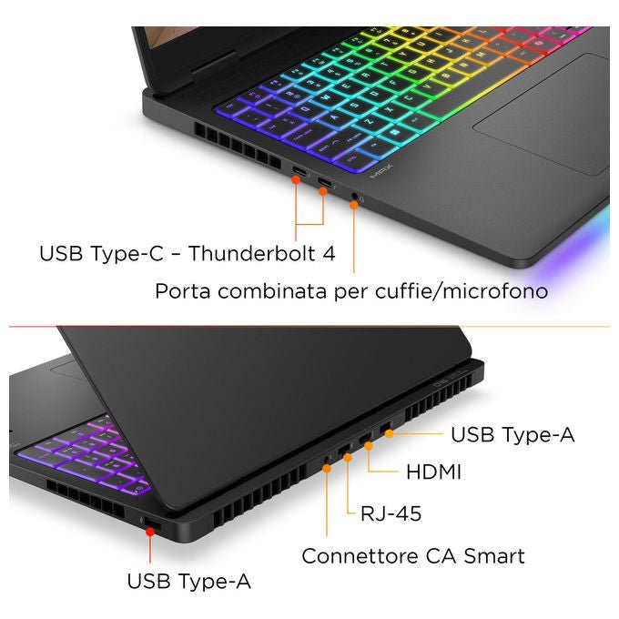 HP D8ZV7EA OMEN MAX Laptop Gaming 16'' WQXGA AMD Ryzen AI 9 375 32 GB DDR5 SSD 1 TB NVIDIA GeForce RTX 5080 16 GB Windows 11 Home colore Nero