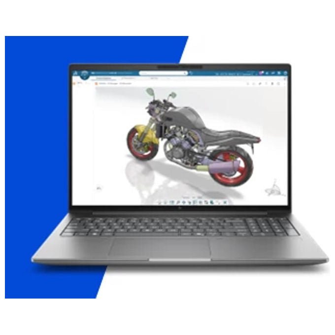 HP DK1L2ET ZBook X Notebook 16'' WUXGA Intel Core Ultra 7 356H 24GB DDR5 NVIDIA RTX 6GB 1TB SSD Win 11 Pro colore Argento