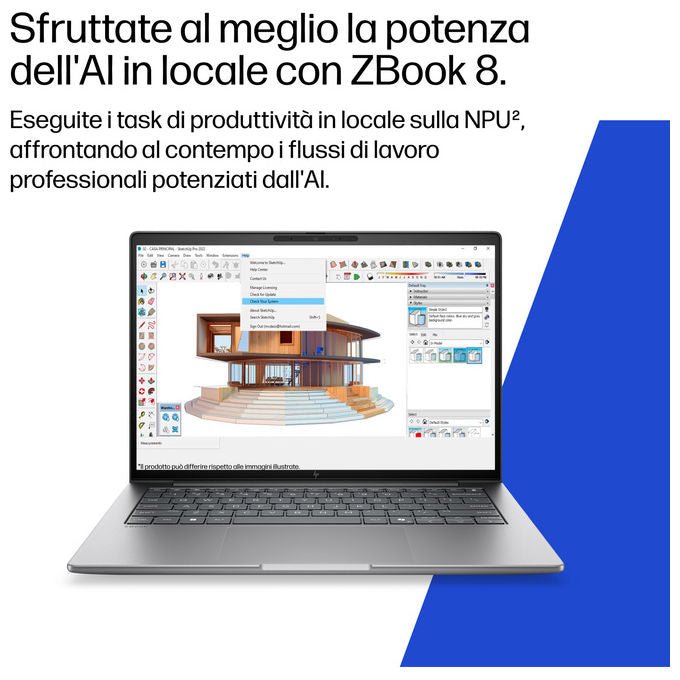HP DK1M5ET ZBook 8 Laptop 16'' AMD Ryzen AI 7 PRO 24 GB DDR5 1 TB SSD AMD Radeon 860M Wi-Fi 7 Windows 11 Pro colore Argento
