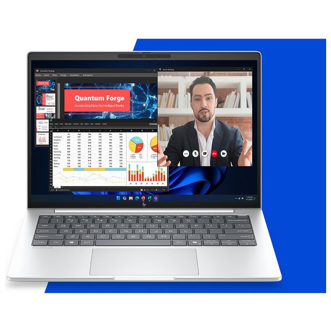 HP DL5P6AT EliteBook 8 G2i Notebook 14'' Intel Core Ultra 7 355 32GB SSD 1TB Wi-Fi 7 Windows 11 Pro colore Argento