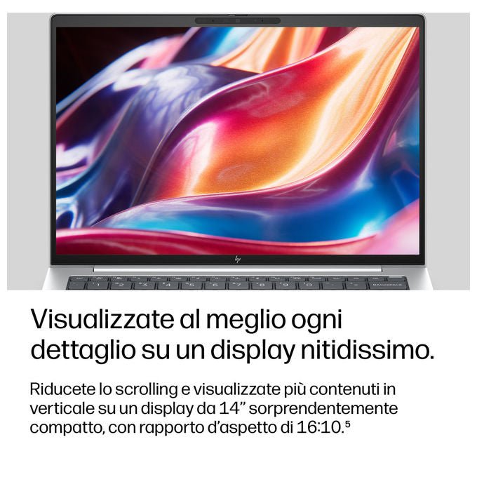 HP DL5P7AT EliteBook 8 G2i Notebook 14'' Intel Core Ultra 7 64 GB RAM 1 TB SSD NVMe Wi-Fi 7 Windows 11 Pro colore Argento