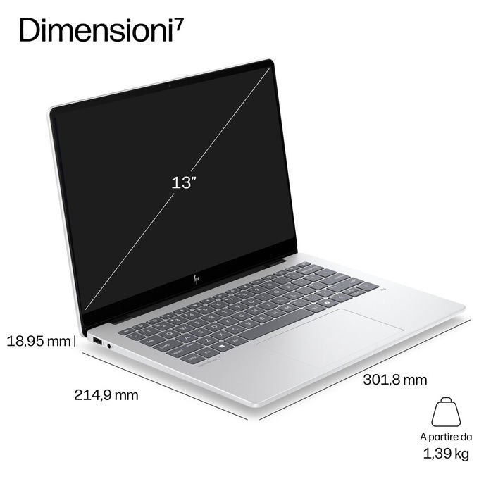 HP DL5Q0AT EliteBook 8 G2i Notebook 13.3 '' Intel Core Ultra 7 32 GB SSD 1 TB Wi-Fi 7 Windows 11 Pro colore Argento