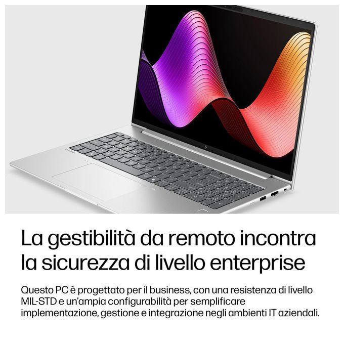 HP DL5Q5AT EliteBook 6 G2i Notebook 16'' Intel Core Ultra 7 355 32 GB DDR5 1 TB SSD NVMe Wi-Fi 7 Windows 11 Pro colore Argento