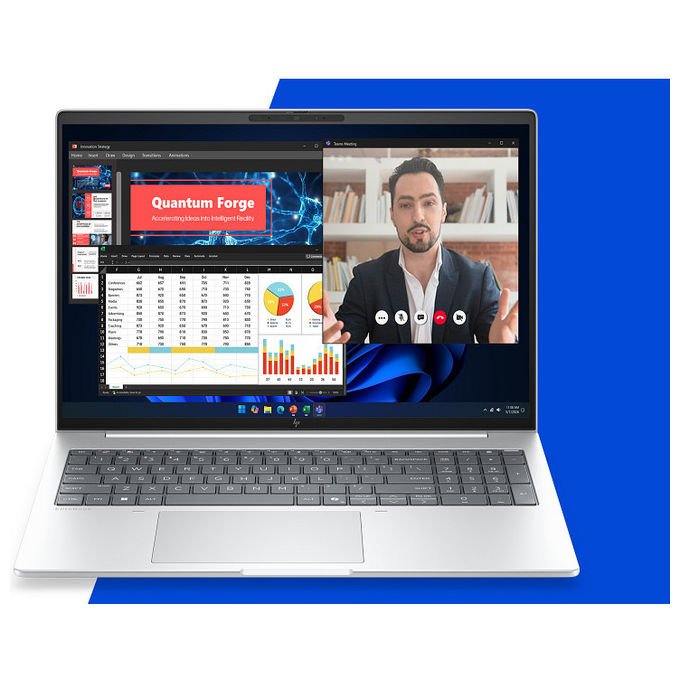 HP DQ3S5AT EliteBook 8 G2i Notebook 16 pollici Intel Core Ultra 7 355 16 GB RAM 512 GB SSD Wi-Fi 7 Windows 11 Pro colore Argento