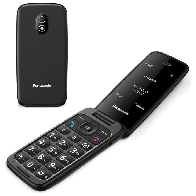 [ComeNuovo] Panasonic KX-TU410EXB Senior Phone Cellulare a Conchiglia 4G VoLTE Display 2,4'' Tasto SOS Bluetooth 5.0 IP44 colore Nero